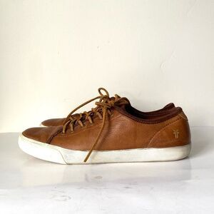 Frye Men's Conic Brown Leather Sneakers Size 11 Lace-Up Casual Preppy